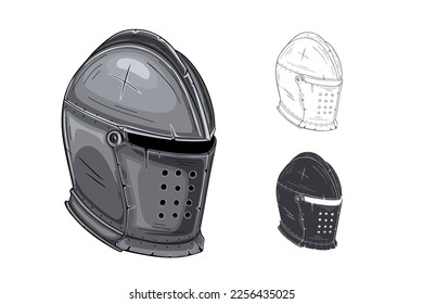 Medieval Knight Helmet with closed visor