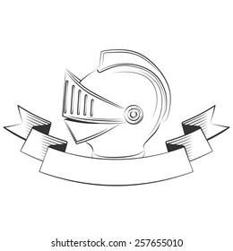 medieval knight helmet, excellent vector illustration, EPS 10