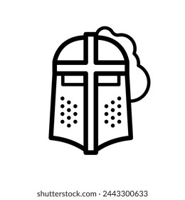Medieval knight helmet, knight's helmet - vector icon	