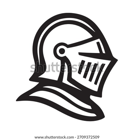 Medieval Knight Helmet Side View Vector Logo