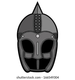 medieval knight helmet vector