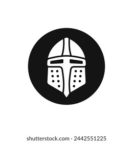 Medieval knight helmet vector icon