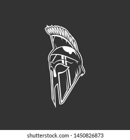 Medieval Knight Helmet Vector Isolated on Black Background