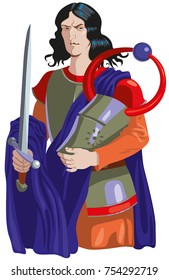 Medieval knight, illustration