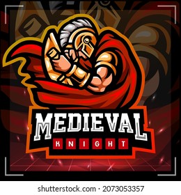Medieval knight mascot . esport logo design