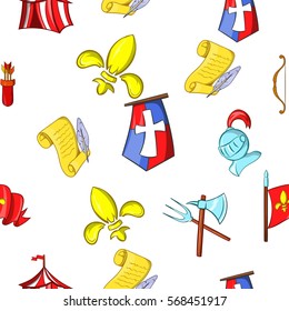 Medieval knight pattern. Cartoon illustration of medieval knight vector pattern for web