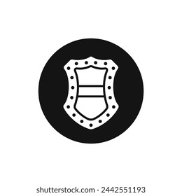 Medieval knight shield vector icon