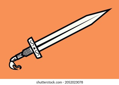 ilustración vectorial de la espada del caballero medieval