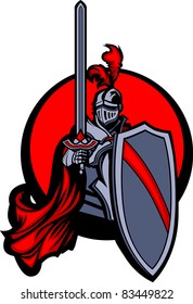 Medieval Knight with Sword and Shield Vector Image