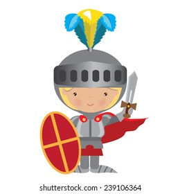 Medieval knight vector illustration