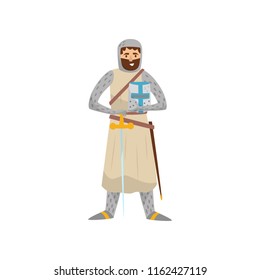 Medieval knight warrior character vector Illustration on a white background