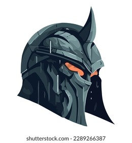 Medieval knights helmet, armed for success icon isolated