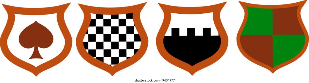 Medieval knights shields