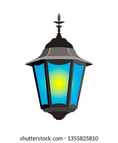 Medieval lamp isolated on white photo-realistic illustration. Vektor