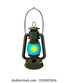 Medieval lamp isolated on white photo-realistic illustration. Vektor