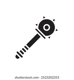 Ilustración vectorial de ícono llena de maza medieval