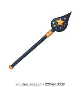 Medieval magic wand icon isolated
