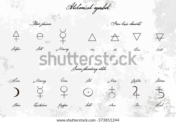 Medieval Magical Alchemical Science Signs Set Stock Vector (Royalty ...