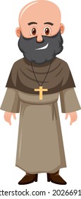 Medieval male historical cartoon characters illustration