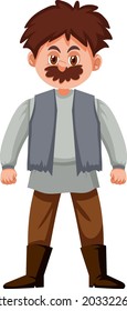 Medieval male historical cartoon characters illustration
