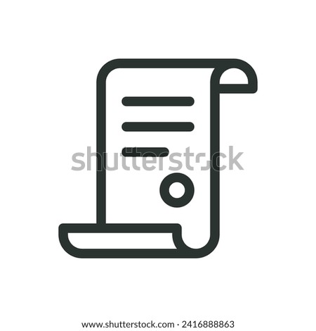 Medieval manuscript isolated icon, royal decree vector symbol with editable stroke