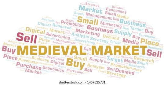 Medieval Market word cloud. Vector made with text only