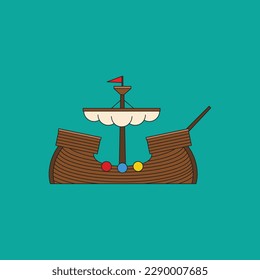 medieval merchant ship illustration. - vector