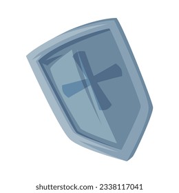 Medieval metal shield vector illustration on white background