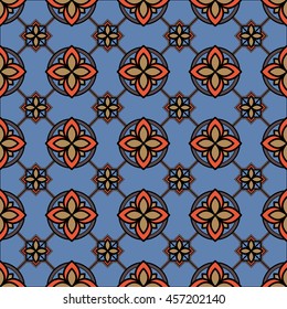 Medieval miniature seamless pattern. Can be used for web, print and book design, home decor, fashion textile, wallpaper.