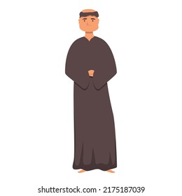 Medieval monk icon cartoon vector. Priest meditation. Image give