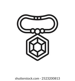 Medieval Necklace Outline Icon Vector Illustration