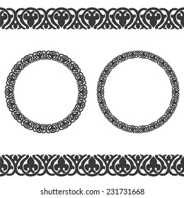 Medieval Ornament With Circle Frames Vector