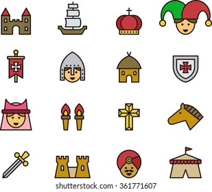 MEDIEVAL outline icons