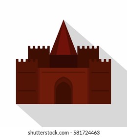 Medieval palace icon. Flat illustration of medieval palace vector icon for web isolated on white background