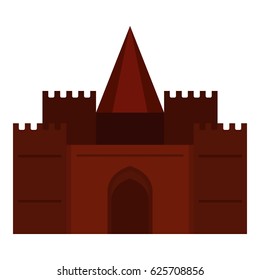 Medieval palace icon flat isolated on white background vector illustration