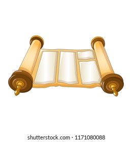 Medieval papyrus icon. Cartoon of medieval papyrus vector icon for web design isolated on white background