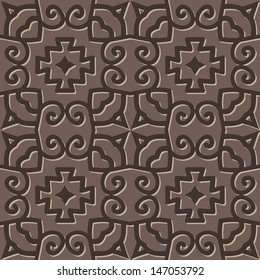 medieval pattern. Grey vector seamless medieval pattern with ethnicity motif