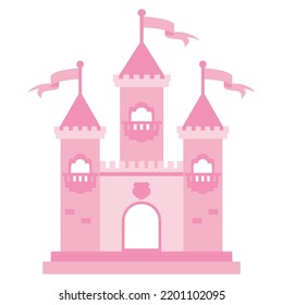 Medieval pink princess fairy tale castle