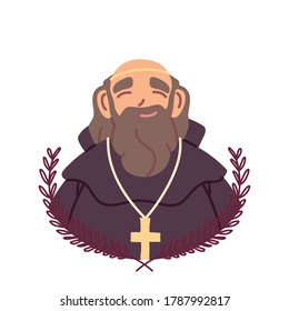 Medieval priest man design of Kingdom and fairytale theme Vector illustration