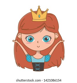 medieval princess cartoon design vector illustration