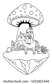 Medieval princess of fairytale design vector illustration