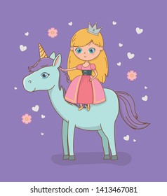 Medieval princess and horse of fairytale design