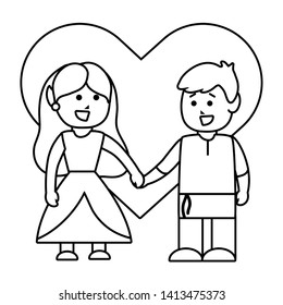 Medieval princess and knight design vector illustration