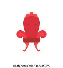 medieval queen chair flat style icon vector illustration design