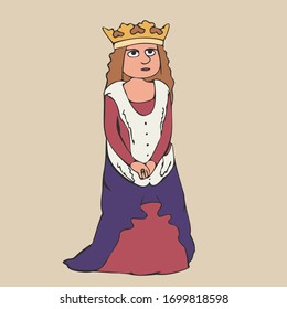 medieval queen character vector cartoon