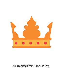 medieval queen crown flat style icon vector illustration design