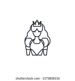 medieval queen flat style icon vector illustration design