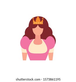 medieval queen flat style icon vector illustration design
