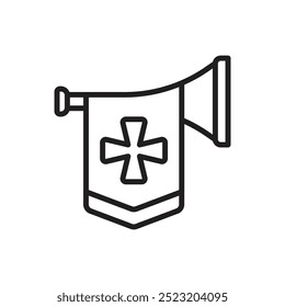 Medieval Reveille Outline Icon Vector Illustration