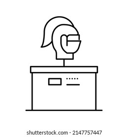 medieval rider knight line icon vector. medieval rider knight sign. isolated contour symbol black illustration